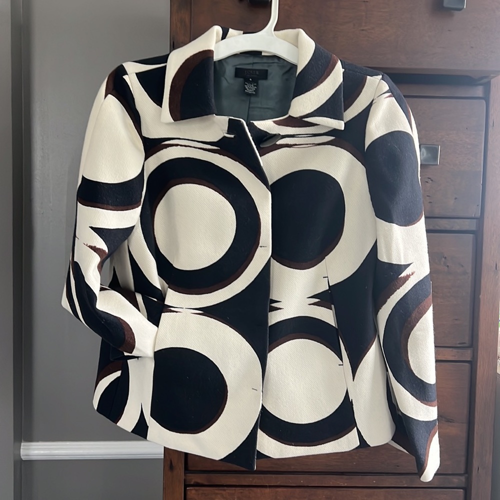 J. Crew Black and White Patterned Blazer